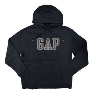 Gap Unisex Adult Embroidered Big Logo Soft Fleece Pullover Hoodie - Black